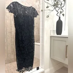 Patra | Dresses | Patra Long Length Navy Blue Lace Dress With An Attached  Navy Blue Slip Dress | Poshmark